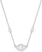 Swarovski Silver-tone Crystal Eye Pendant Necklace