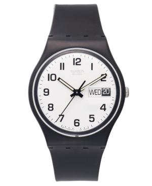 Swatch Watch, Unisex Swiss Once Again Black Plastic Strap 34mm Gb743