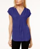 I.n.c. Inverted-pleat V-neck Top, Created For Macy's