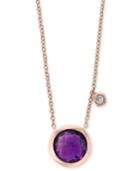 Effy Amethyst (1-1/2 Ct. T.w.) & Diamond Accent 18 Pendant Necklace In 14k Rose Gold
