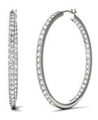 Moissanite Hoop Earrings (2-1/3 Ct. T.w. Diamond Equivalent) In 14k White Gold