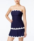 Teeze Me Juniors' Scallop-trim Textured Strapless Dress
