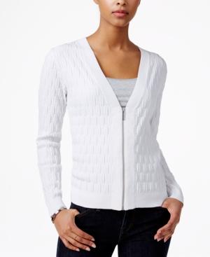 Armani Exchange Textured Zip-front Cardigan