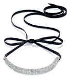 Inc International Concepts Silver-tone Pave Black Ribbon Choker Necklace, Only At Macy's