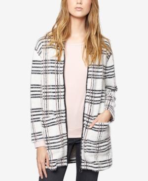 Sanctuary Metallic Plaid Sweater Coat