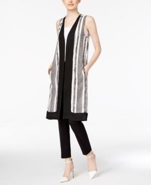Chelsea And Theodore Striped Split-back Topper Vest