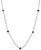 Black Diamond Station Necklace In 14k White Gold (10 Ct. T.w.)