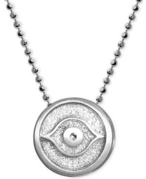 Alex Woo Little Faith Evil Eye Pendant Necklace In Sterling Silver