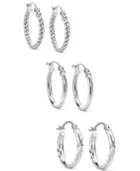 Giani Bernini 3-pc. Hoop Earrings Set In Sterling Silver, Only At Macy's