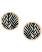 Vince Camuto Rose Gold-tone Engraved Acetate Stud Earrings