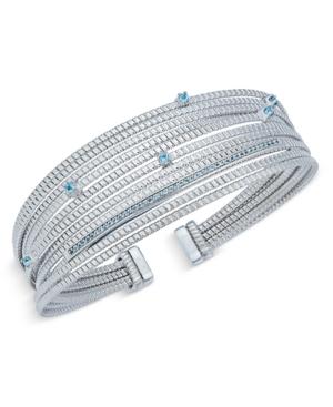 Swiss Blue Topaz Cuff Bracelet (1/2 Ct. T.w.) In Sterling Silver