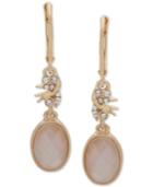 Lonna & Lilly Gold-tone Crystal & Stone Double Drop Earrings