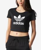 Adidas Cotton Logo Slim Cropped T-shirt