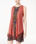 Self Esteem Juniors' 3-pc. Printed Dress, Vest & Necklace Set