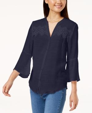 Bcx Juniors' Bell-sleeve Button-up Shirt