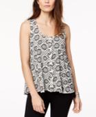Style & Co Printed Sleeveless Button-front Top, Created For Macy's