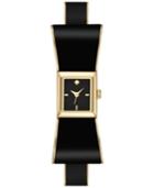 Kate Spade New York Women's Kenmare Black Enamel & Gold-tone Stainless Steel Bangle Bracelet Watch 16mm Ksw1186