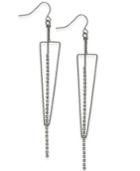 Inc International Concepts Silver-tone Pave Chain Linear Drop Earrings, Created For Macy's