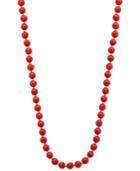 Anne Klein Red Beaded Long Necklace
