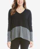 Karen Kane Colorblocked V-neck Sweater