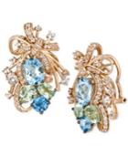 Le Vian Multi-stone Cluster Drop Earrings In 14k Rose Gold (14-1/6 Ct. T.w.)