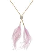 Inc International Concepts Gold-tone Mauve Feather Pendant Necklace, Created For Macy's
