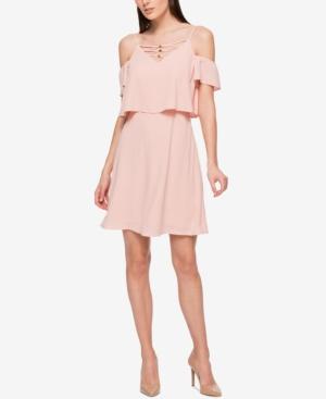 Jessica Simpson Cold-shoulder Lace-up Dress