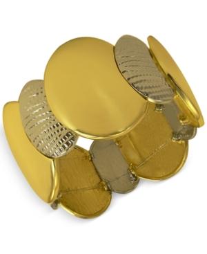 Guess Two-tone Textured Stretch Bracelet