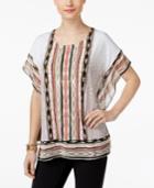 Jm Collection Striped Studded Tunic, Only At Macy's