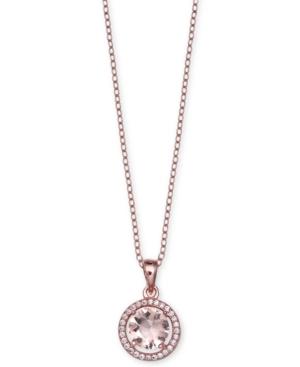 Giani Bernini Cubic Zirconia Pendant Necklace In 18k Rose Gold-plated Sterling Silver, Only At Macy's