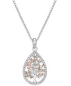 Giani Bernini Cubic Zirconia Two-tone Tree Pendant Necklace In Sterling Silver