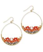 Inc International Concepts Gold-tone Wire Wrapped Bead Cluster Gypsy Hoop Earrings, Only At Macy's