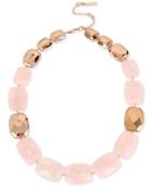 Kenneth Cole New York Rose Gold-tone Pink Stone Collar Necklace