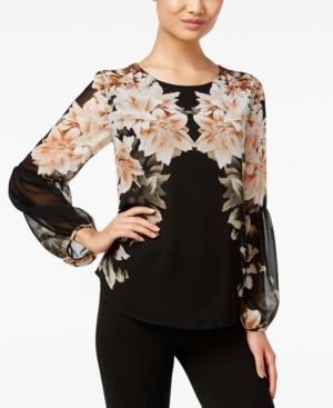 Calvin Klein Printed Peasant Top