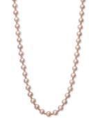 Belle De Mer Pink Cultured Freshwater Pearl (7-1/2mm) And Gold Bead Collar Necklace In 14k Rose Gold