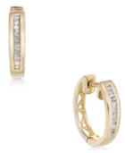 Diamond Baguette Hoop Earrings (1/10 Ct. T.w.) In 10k Gold