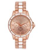 Charter Club Women's Rose Gold-tone & White Bracelet Watch 34mm, Created For Macy's