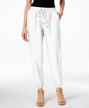 Ny Collection Linen Drawstring Jogger Pants