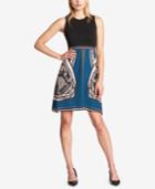 Dkny Printed Fit & Flare Dress
