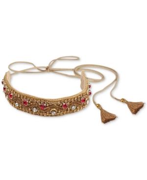 Deepa Gold-tone Crystal & Bead Hair Tie Wrap