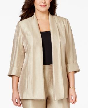 Kasper Plus Size Satin Topper Jacket