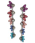 Inc International Concepts Hematite-tone Multi-stone Linear Drop Earrings, Created For Macy's