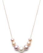 Belle De Mer 14k Rose Gold Multi-cultured Freshwater Pearl Frontal Necklace (6-10mm)