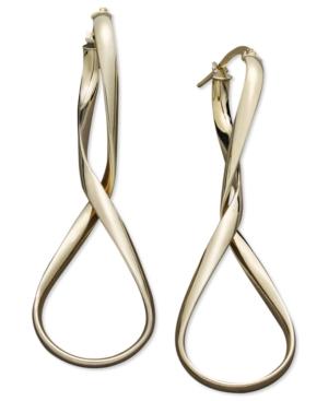 14k Gold Earrings, Figure 8 Hoop Earrings
