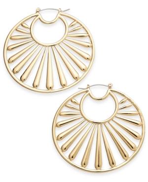 Trina Turk X I.n.c. Gold-tone Fan Hoop Earrings, Created For Macy's