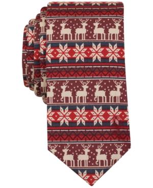 Bar Iii Men's Oh Deer Print Slim Tie, Only At Macy's