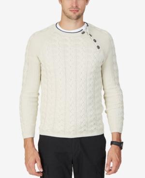 Nautica Men's Shoulder-closure Cable Knit Sweater