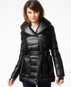 Kenneth Cole Belted Quilted Puffer Jacket