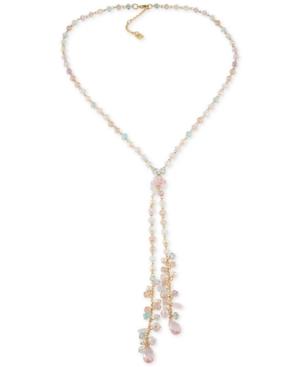 Carolee Gold-tone Beaded Lariat Necklace