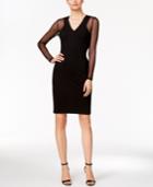 Calvin Klein Petite Illusion-sleeve Ponte Sheath Dress
